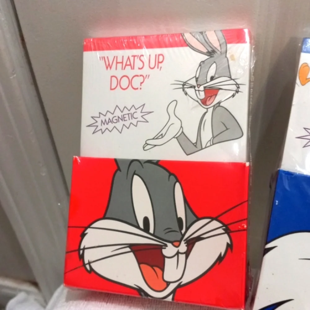 Vintage 1993 --2  Magnetic Note, 1 Bugs Bunny, 1 Sylvester, NOS Still in Plastic